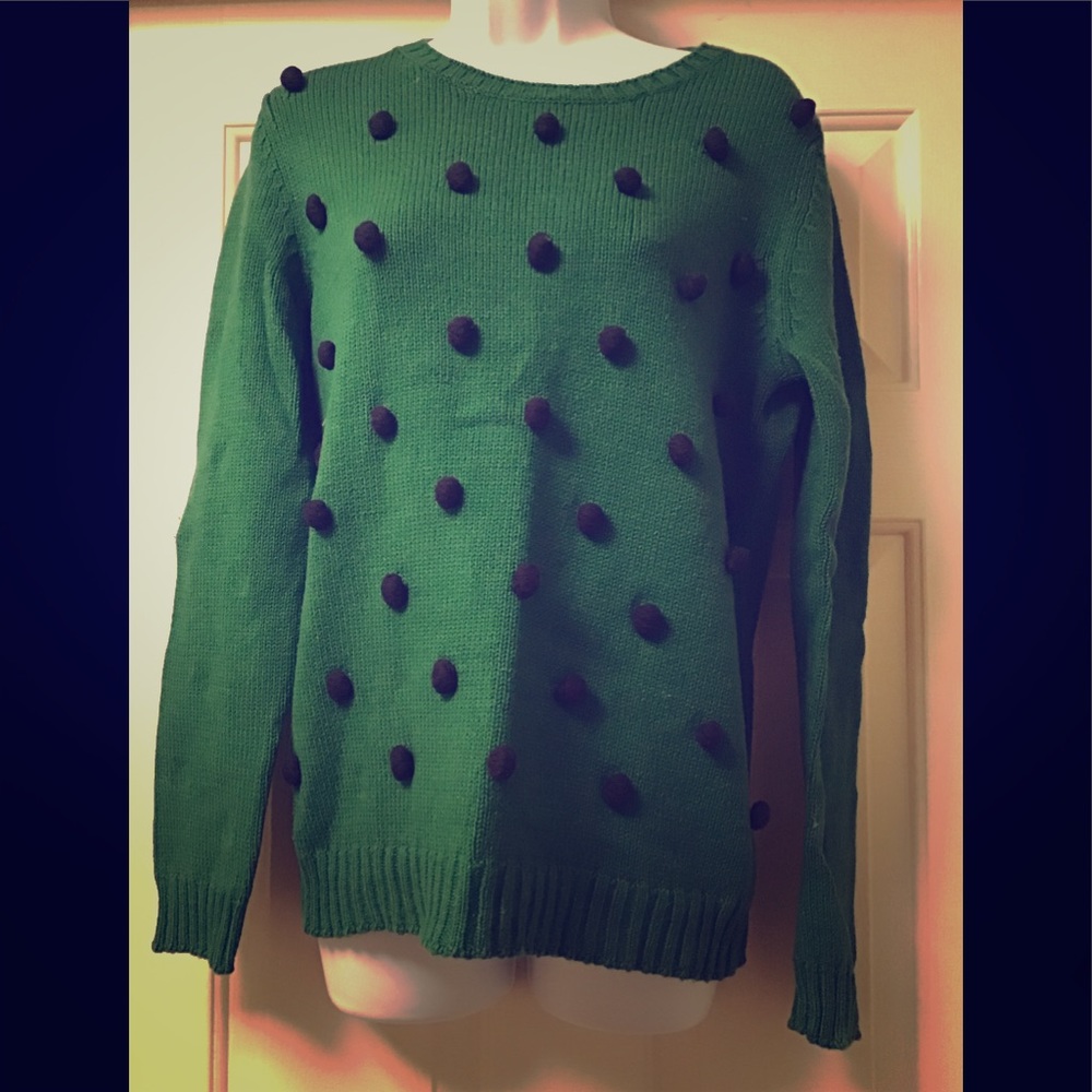 Navy Blue Polka Dot Sweater